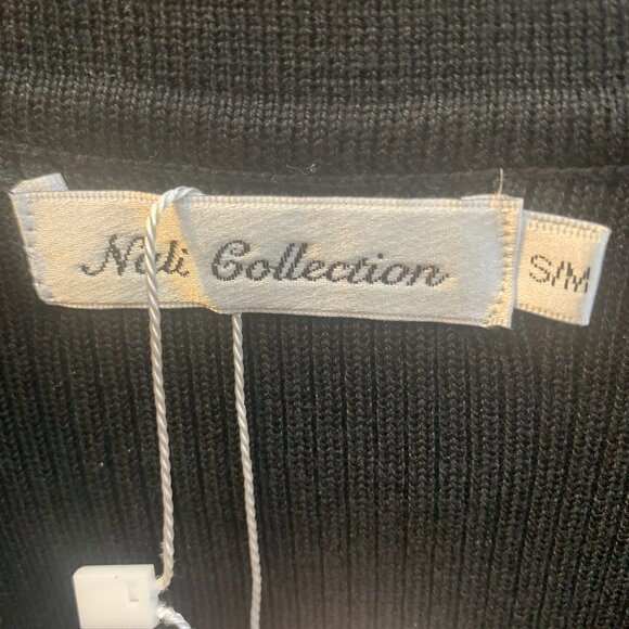 Nali Collection Black & White Striped Ribbed Midi Dress-S/M - Picture 9 of 9